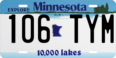 MN license plate 106TYM