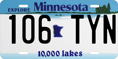 MN license plate 106TYN