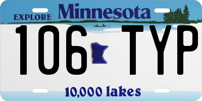 MN license plate 106TYP