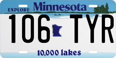MN license plate 106TYR
