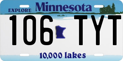 MN license plate 106TYT