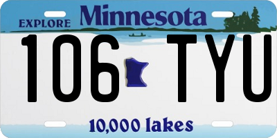 MN license plate 106TYU
