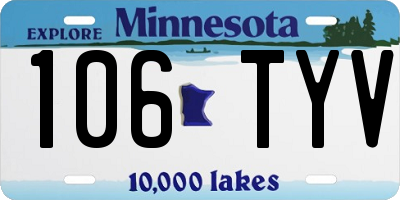 MN license plate 106TYV