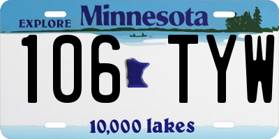 MN license plate 106TYW