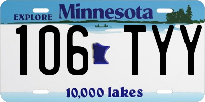 MN license plate 106TYY