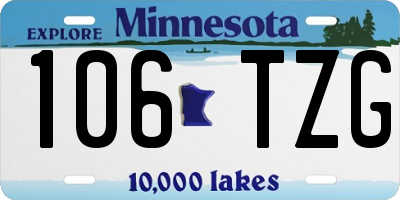 MN license plate 106TZG