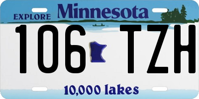 MN license plate 106TZH