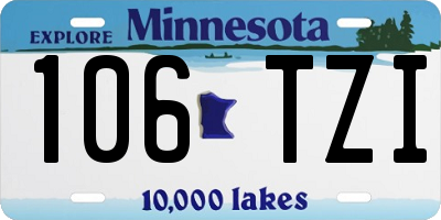 MN license plate 106TZI