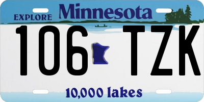 MN license plate 106TZK