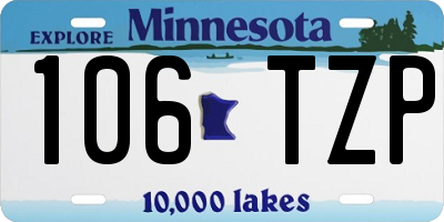 MN license plate 106TZP