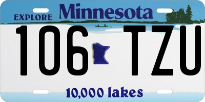 MN license plate 106TZU