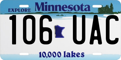 MN license plate 106UAC