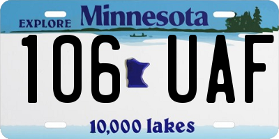 MN license plate 106UAF