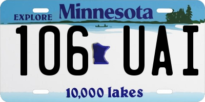 MN license plate 106UAI