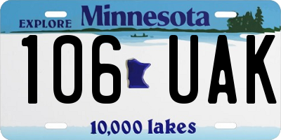 MN license plate 106UAK