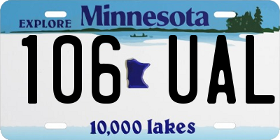 MN license plate 106UAL