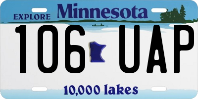 MN license plate 106UAP