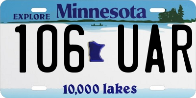 MN license plate 106UAR