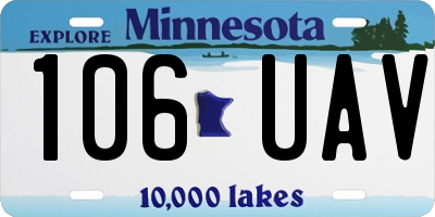 MN license plate 106UAV