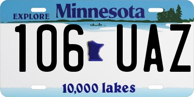 MN license plate 106UAZ