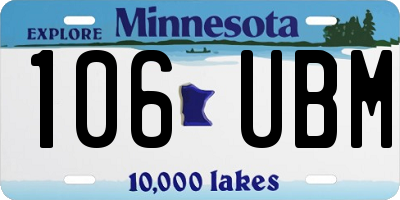 MN license plate 106UBM