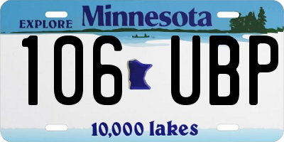 MN license plate 106UBP