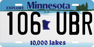 MN license plate 106UBR