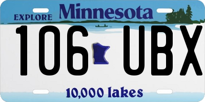 MN license plate 106UBX