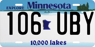 MN license plate 106UBY