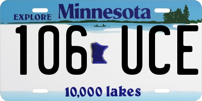MN license plate 106UCE
