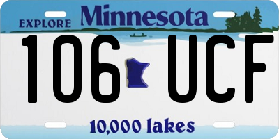 MN license plate 106UCF