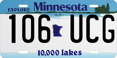 MN license plate 106UCG