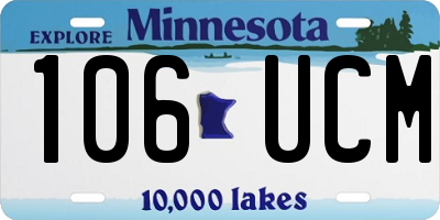 MN license plate 106UCM