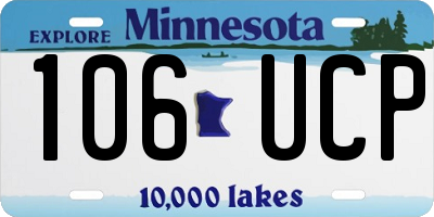 MN license plate 106UCP