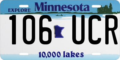 MN license plate 106UCR