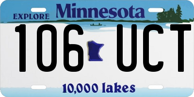 MN license plate 106UCT
