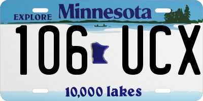 MN license plate 106UCX