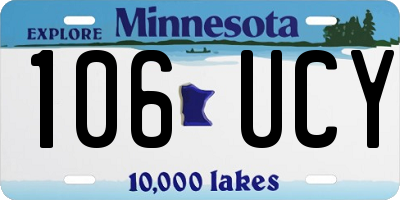 MN license plate 106UCY
