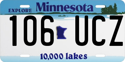 MN license plate 106UCZ