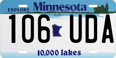 MN license plate 106UDA