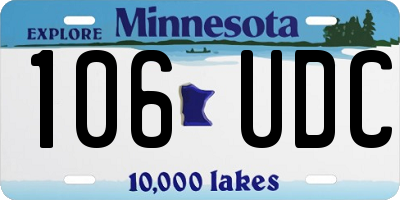 MN license plate 106UDC