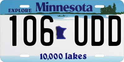 MN license plate 106UDD