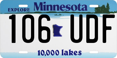 MN license plate 106UDF