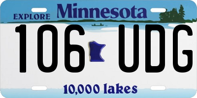 MN license plate 106UDG