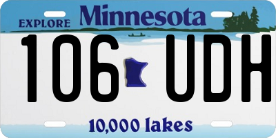 MN license plate 106UDH