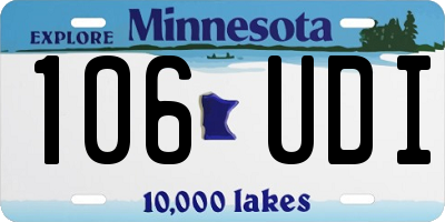 MN license plate 106UDI