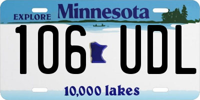 MN license plate 106UDL