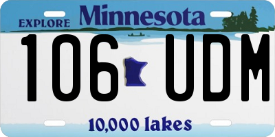 MN license plate 106UDM