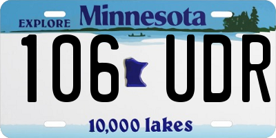 MN license plate 106UDR