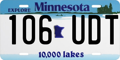 MN license plate 106UDT